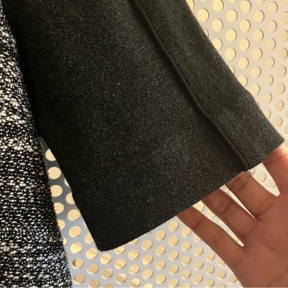 Vince Boxy cut Short-sleeve Knit Top Size M Grey/Black Cotton/wool Tweed - Picture 4 of 10